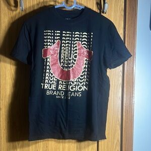 True Religion Black Red Graphic Short Sleeve Tee